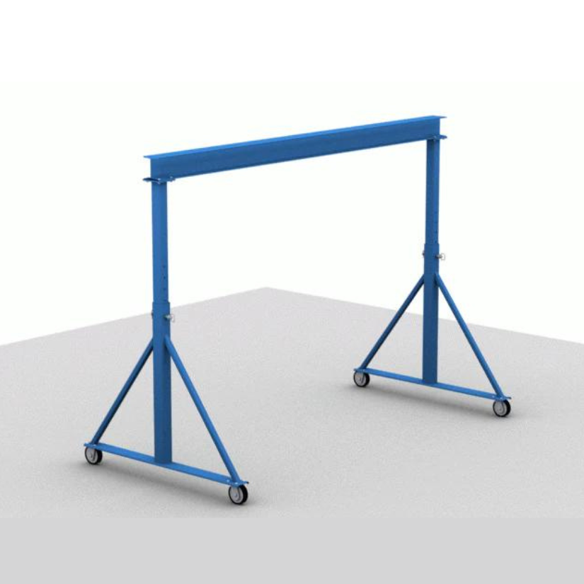 1 Ton Gorbel Gantry Crane, Ajustable Height Steel, 10' FT Span, 20' FT